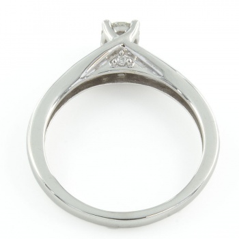 9ct White Gold Diamond 40pt Ring Size J